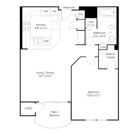 1 bed, 1 bath, 812 sqft, $2,331