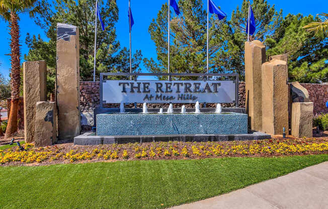 a sign for the retreat