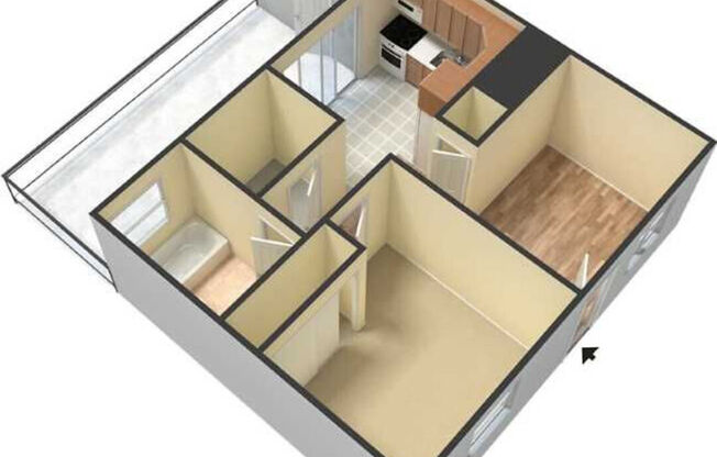 1 bed, 1 bath, 750 sqft, $1,104