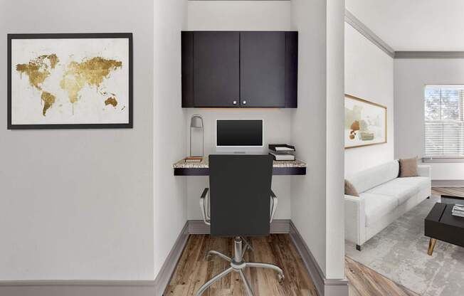 Office space computers and chairs at Adara Overland Park, Overland Park, Kansas