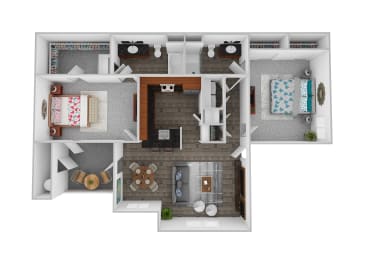 2 beds, 2 baths, 1,257 sqft, $1,749