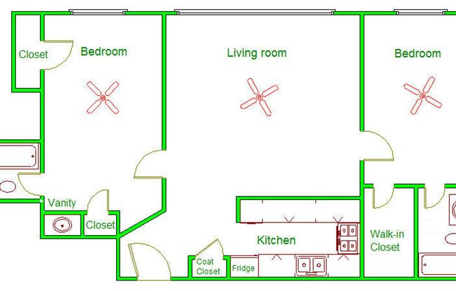 2 beds, 2 baths, 910 sqft, $2,650, Unit 205