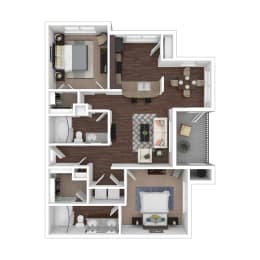2 beds, 2 baths, 1,049 sqft, $1,576