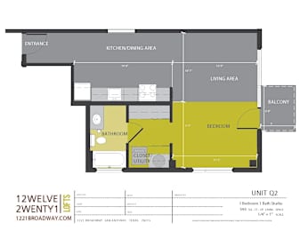 Studio, 1 bath, 593 sqft, $1,173