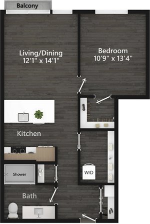 1 bed, 1 bath, 760 sqft, $2,951