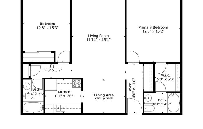 2 beds, 2 baths, 975 sqft, $1,349, Unit 6