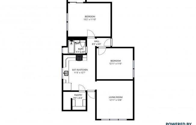 2 beds, 1 bath, $3,400, Unit 1