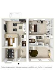 2 beds, 1.5 baths, 1,200 sqft, $1,284