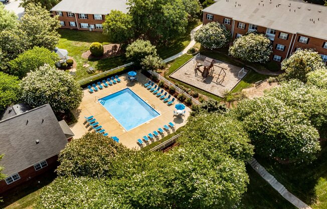 Aerial photo of pool