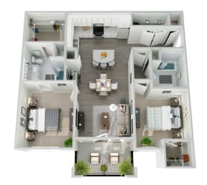 2 beds, 2 baths, 1,068 sqft, $1,899