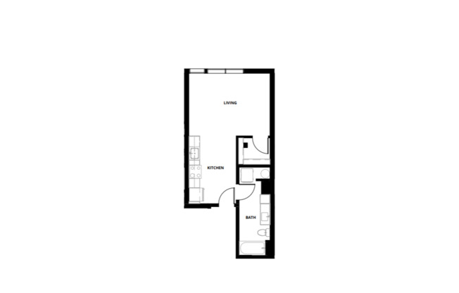 Studio, 1 bath, 486 sqft, $2,395, Unit 503