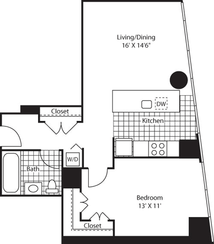 1 bed, 1 bath, 803 sqft, $4,186