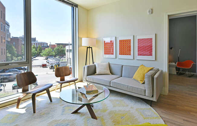 Living Room with Floor-to-Ceiling Windows