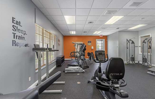 Community fitness center with strength training equipment