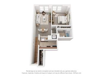 1 bed, 1 bath, 540 sqft, $1,200