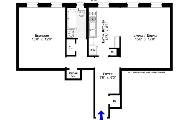 1 bed, 1 bath, 750 sqft, $3,800, Unit 5E