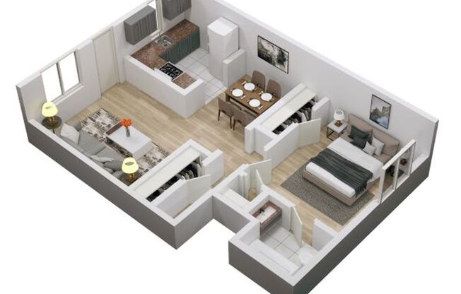 1 bed, 1 bath, 660 sqft, $895, Unit 34B