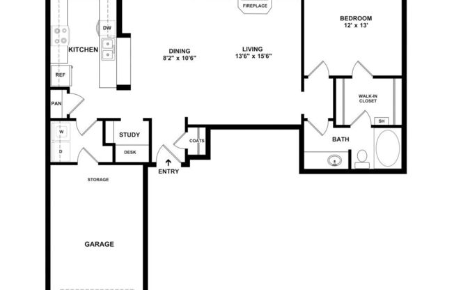 1 bed, 1 bath, 898 sqft, $1,985