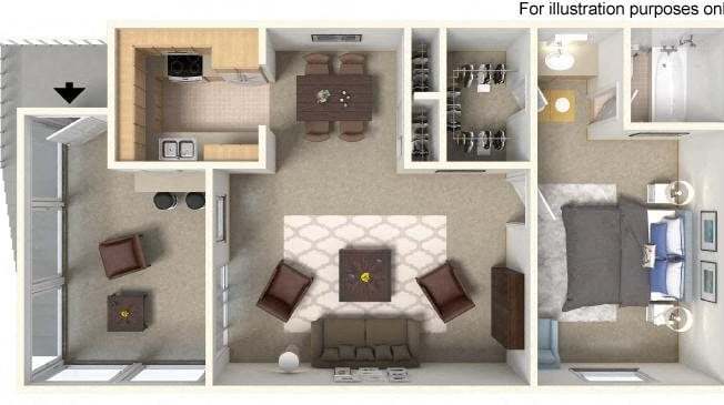 1 bed, 1 bath, 636 sqft, $2,286