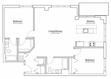 2 beds, 2 baths, 1,159 sqft, $2,743