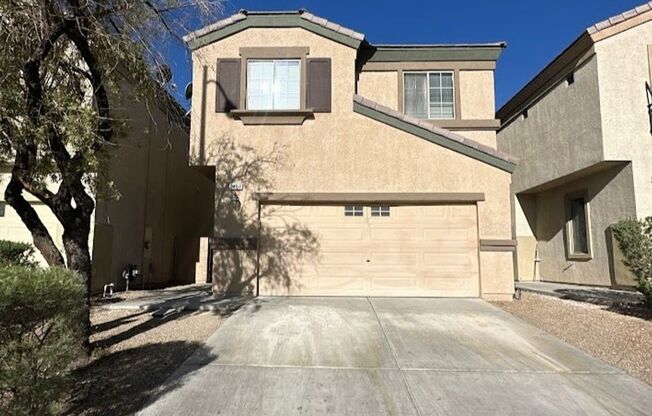 3 bedroom 2.5 bath home available in North Las Vegas! Home features large great room with an open kitchen! Kitchen features an island and extra cabinet space! Upstairs there is a private loft perfect for family entertainment or a home office! Concrete pat