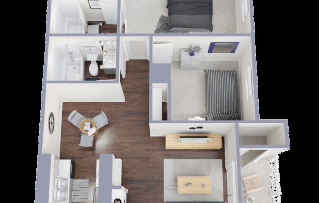 2 beds, 2 baths, 978 sqft, $1,049