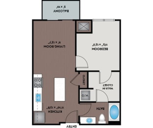 1 bed, 1 bath, 670 sqft, $1,697