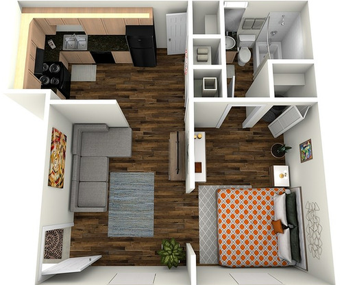1 bed, 1 bath, 432 sqft, $625