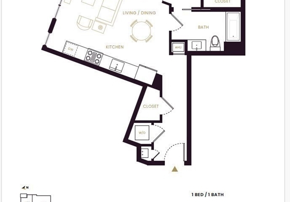 1 bed, 1 bath, 710 sqft, $3,000, Unit 401