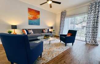 Modern Living Room Area at The Jax Apartments, San Antonio, 78230