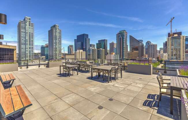 O2 Apartments Rooftop Courtyard with Seating Area