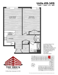 1 bed, 1 bath, 873 sqft, $2,413