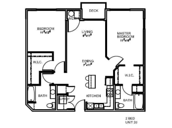 2 beds, 2 baths, 1,063 sqft, $1,999