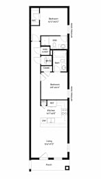 1 bed, 2 baths, 775 sqft, $1,594