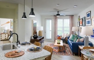 Living room overview at The Eddy at Riverview, Smyrna, GA