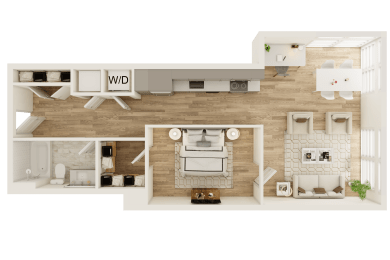 Studio, 1 bath, 726 sqft, $1,575