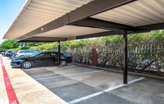 Lakewood on the Trail covered parking area Dallas Apartments