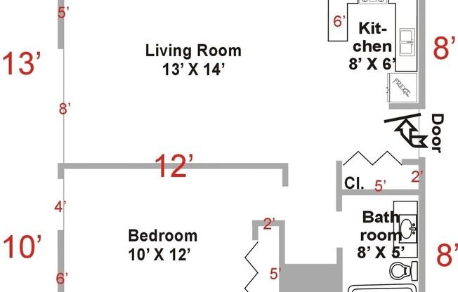 1 bed, 1 bath, 552 sqft, $1,975, Unit 13