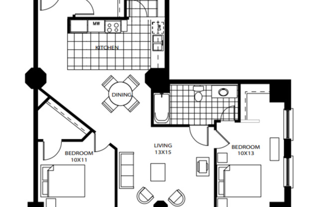 2 beds, 1 bath, 964 sqft, $1,575