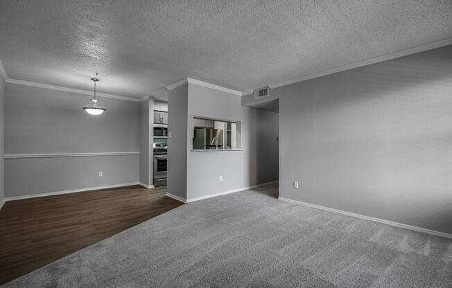 Carpeted Living Room at Wellington at Willow Bend, Texas