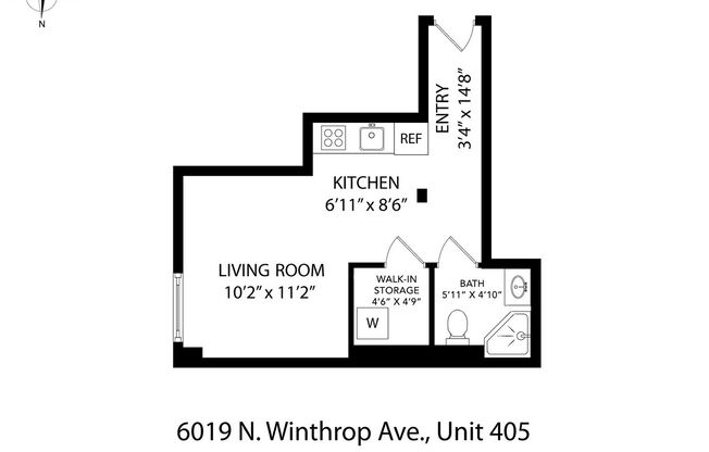 Studio, 1 bath, $1,300