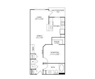 1 bed, 1 bath, 706 sqft, $1,845