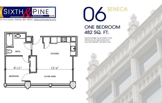 1 bed, 1 bath, 482 sqft, $1,580, Unit 506