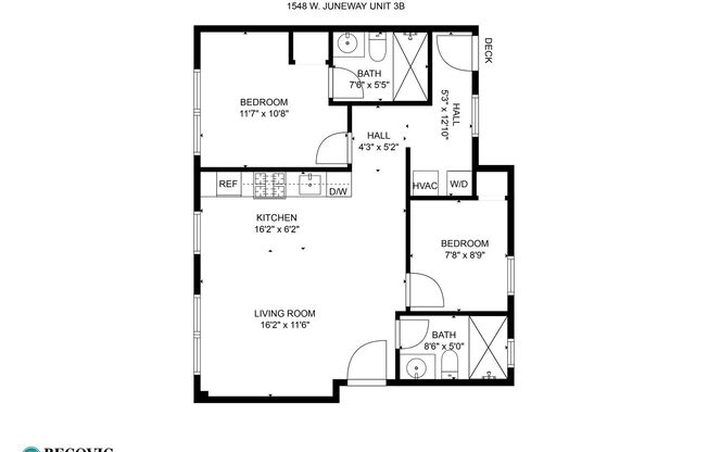 2 beds, 2 baths, 646 sqft, $2,250, Unit 1548-2B