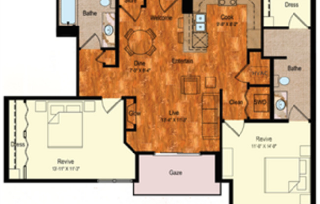 2 beds, 2 baths, 1,125 sqft, $1,840