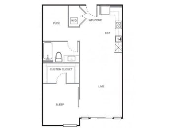 1 bed, 1 bath, 735 sqft, $2,885