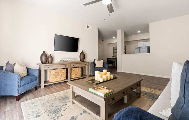 Ceiling fans in living rooms - Arrowhead Landing Apartments