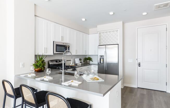 Gourmet Kitchen With Island at Station Bay, New Jersey, 08879