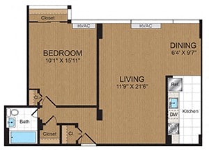 1 bed, 1 bath, 772 sqft, $2,330
