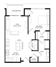 1 bed, 1 bath, 763 sqft, $1,805